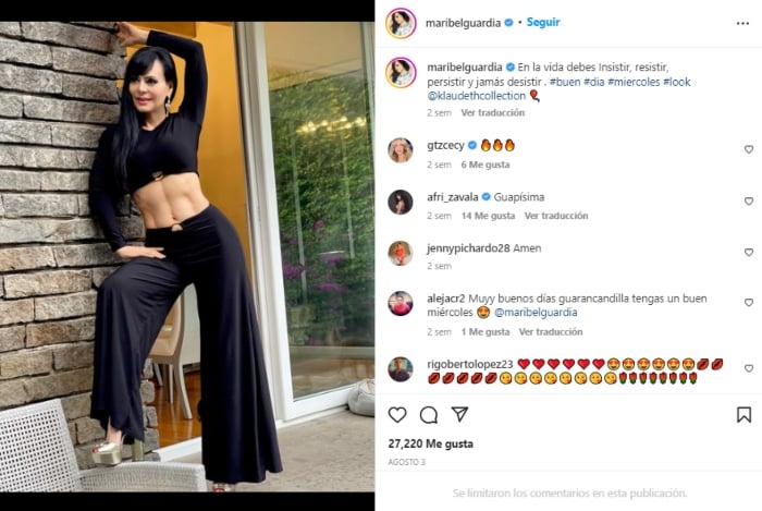 Maribel Guardia shows off an impact body