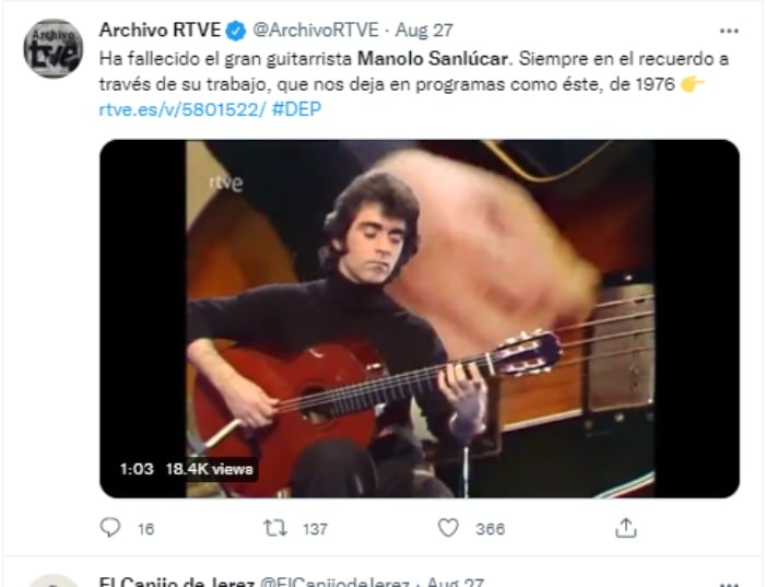 De qué murió Manolo Sanlúcar