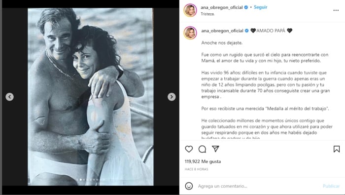 Muere padre de Ana Obregón