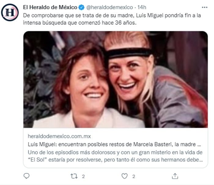 Encuentran restos madre Luis Miguel