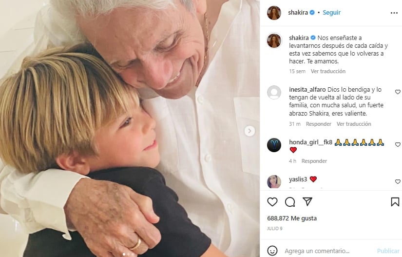 Hospitalizan padre de Shakira