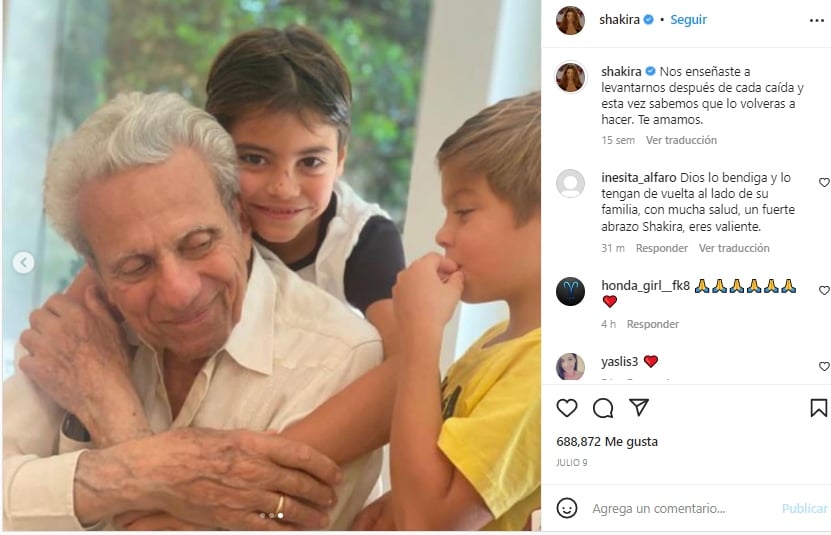 Hospitalizan padre de Shakira