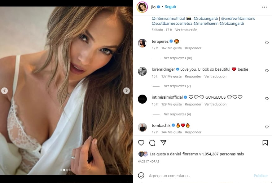 Jennifer Lopez en lencería