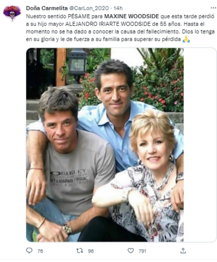 Motivo muerte hijo Maxine Woodside
