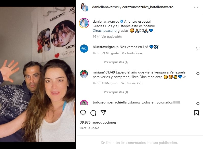 Daniella Navarro Nacho Casano comunicado