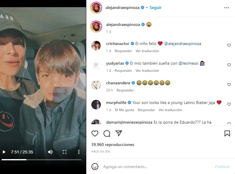 Alejandra Espinoza mal educado hijo