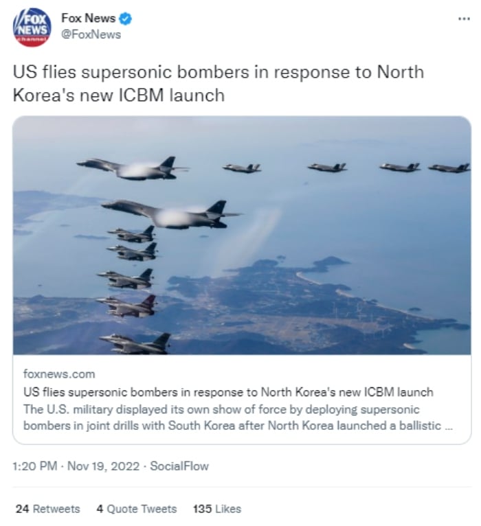 EEUU lanza bombardeos en respuesta al lanzamiento de ICBM