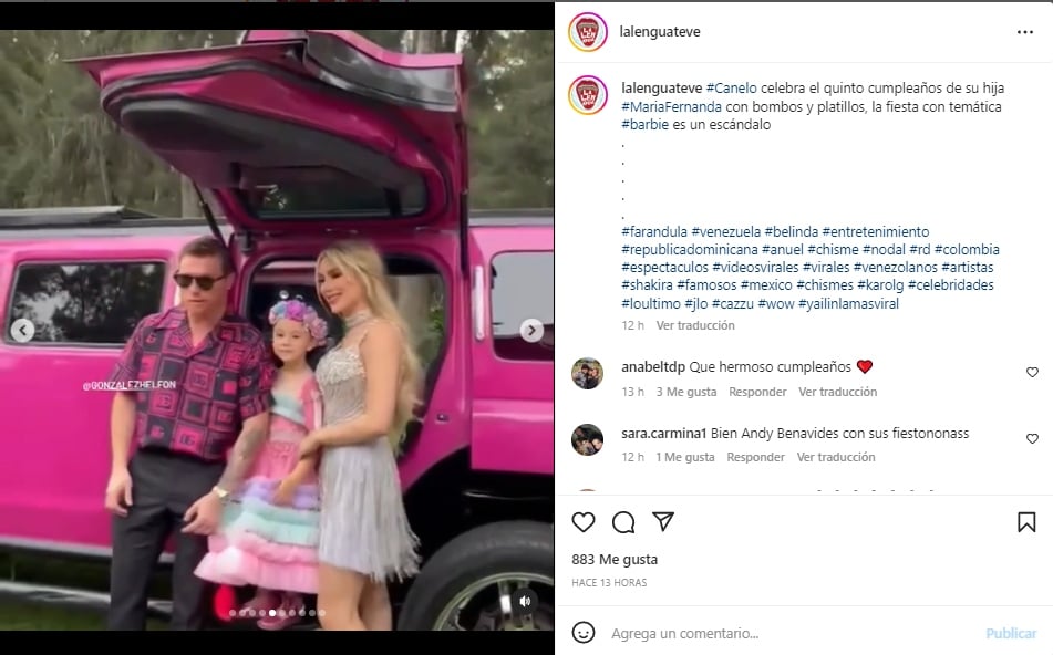 Millonaria fiesta canelo hija