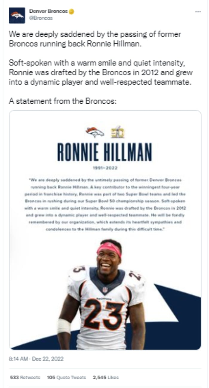 Muere Ronnie Hillman
