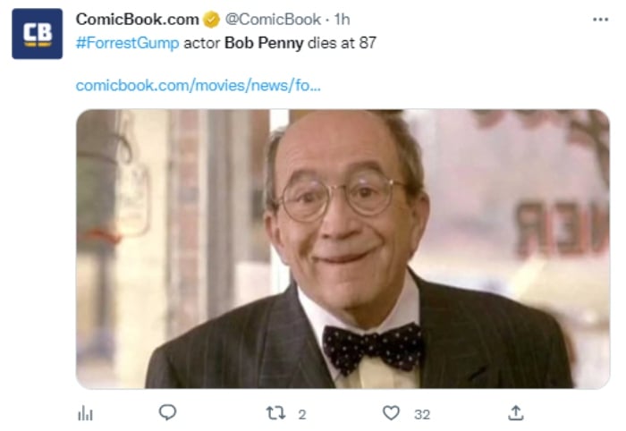 El actor Bob Penny de 'Forrest Gump' ha muerto