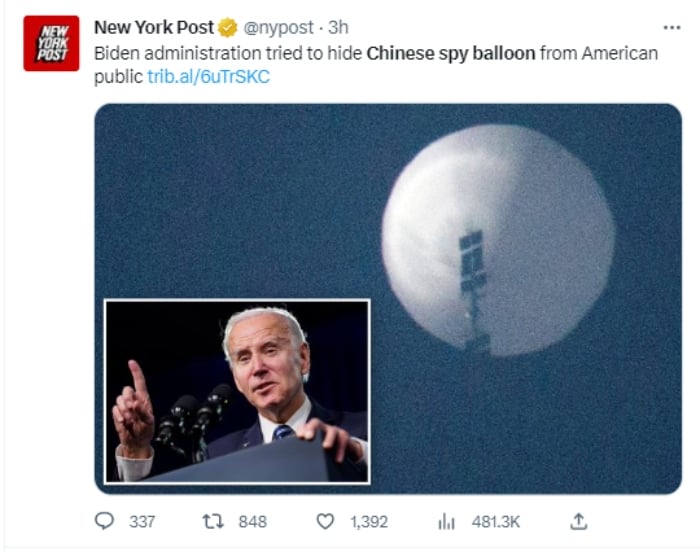 Globo espía chino sobre EE.UU