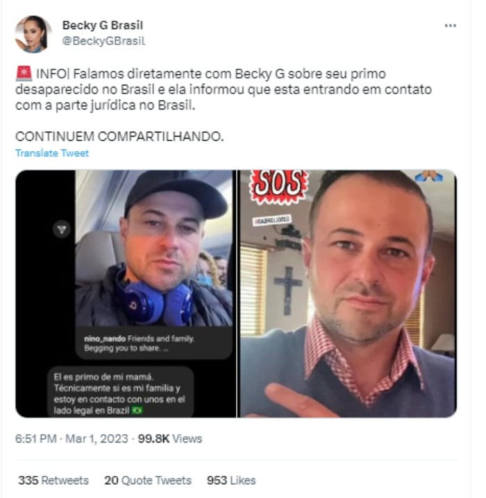 Primo de la cantante Becky G es hallado muerto