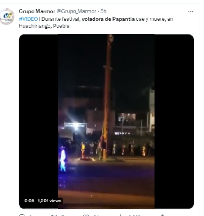 Voladora de Papantla suffers a terrible fall