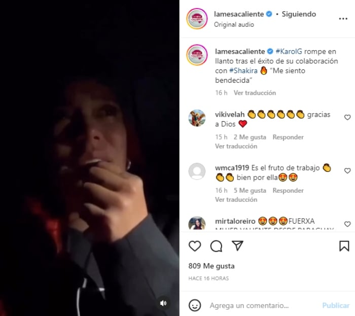 Karol G rompe en llanto