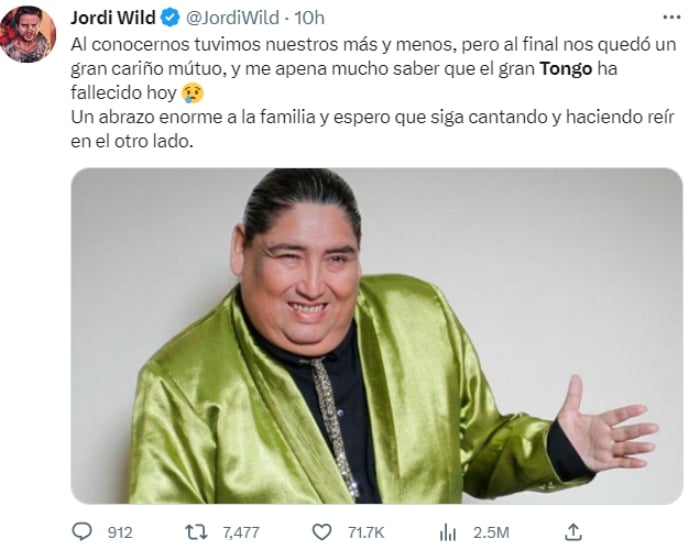 Muere el cantante Tongo