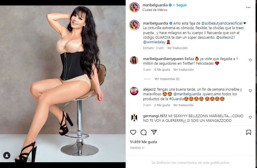 Maribel Guardia presume tremendo cuerpazo