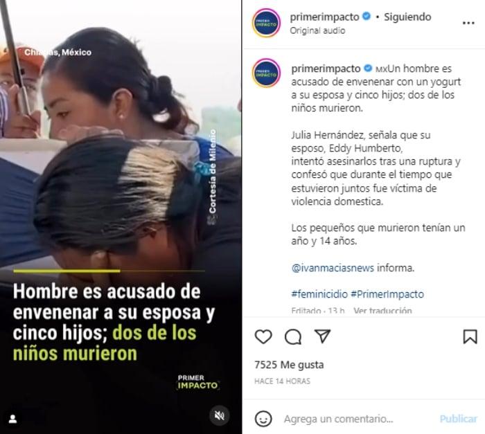 Hombre envenena a su esposa y 5 hijos