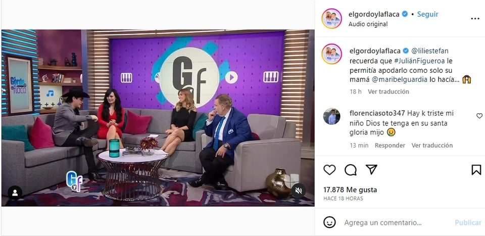 Lili Estefan mourns the death of Julián Figueroa
