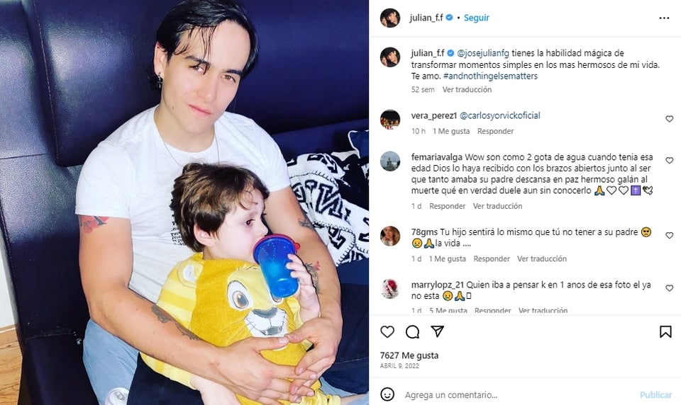 Julián died next to a drawing of his son