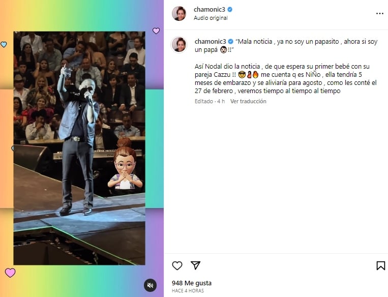 Christian Nodal será papá