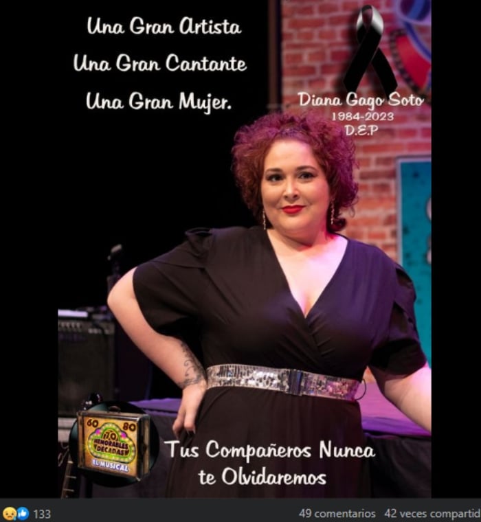 Singer Diana Gago dies