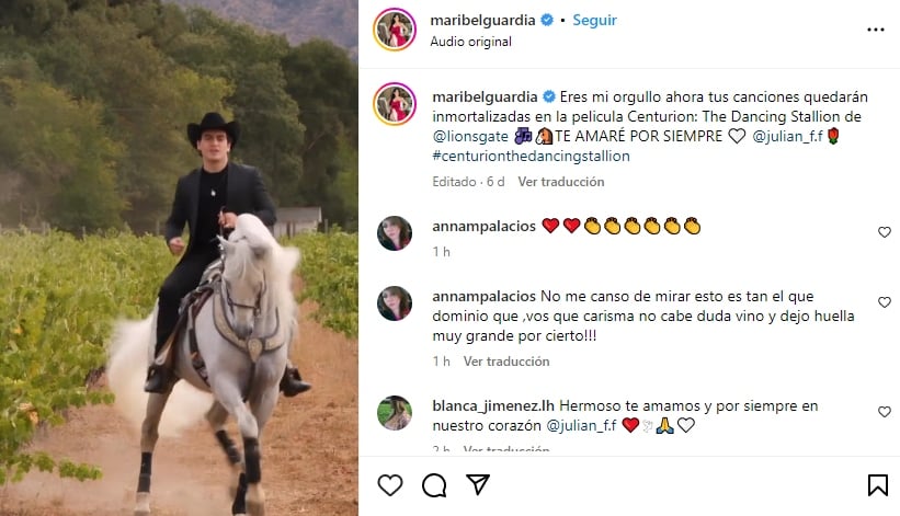 Maribel Guardia mensaje cumpleaños Julián Figueroa