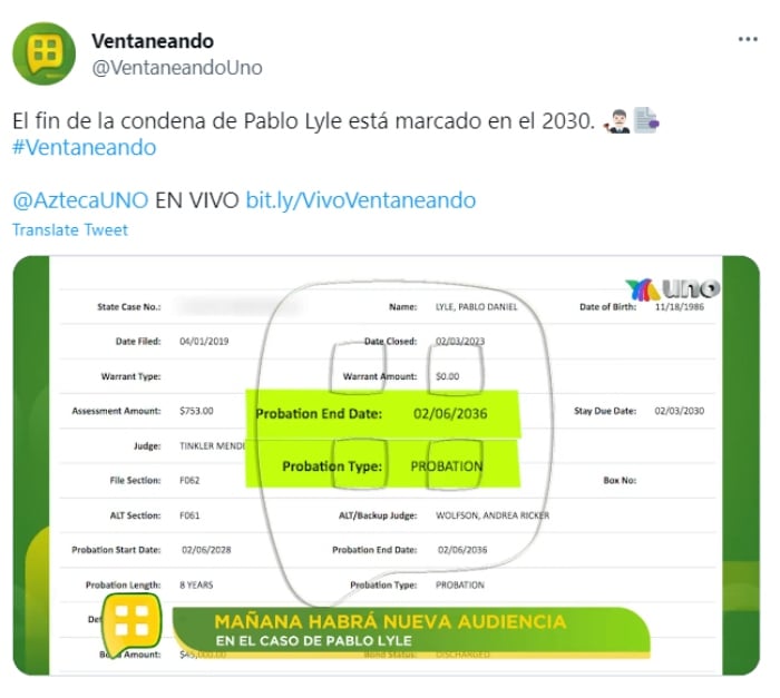 Pablo Lyle will have a new hearing