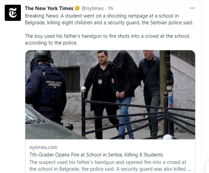 Teenager kills 9 people in Serbian school