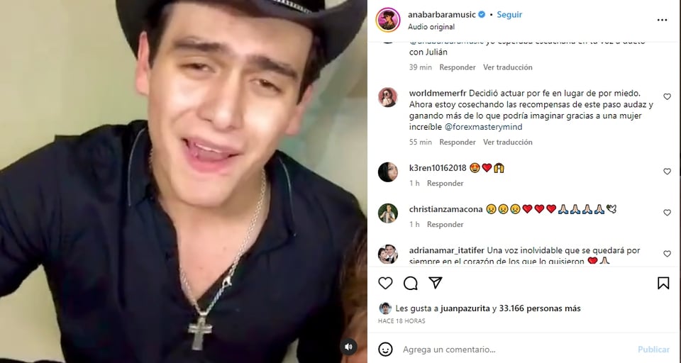 Ana Bárbara comparte video con Julián Figueroa