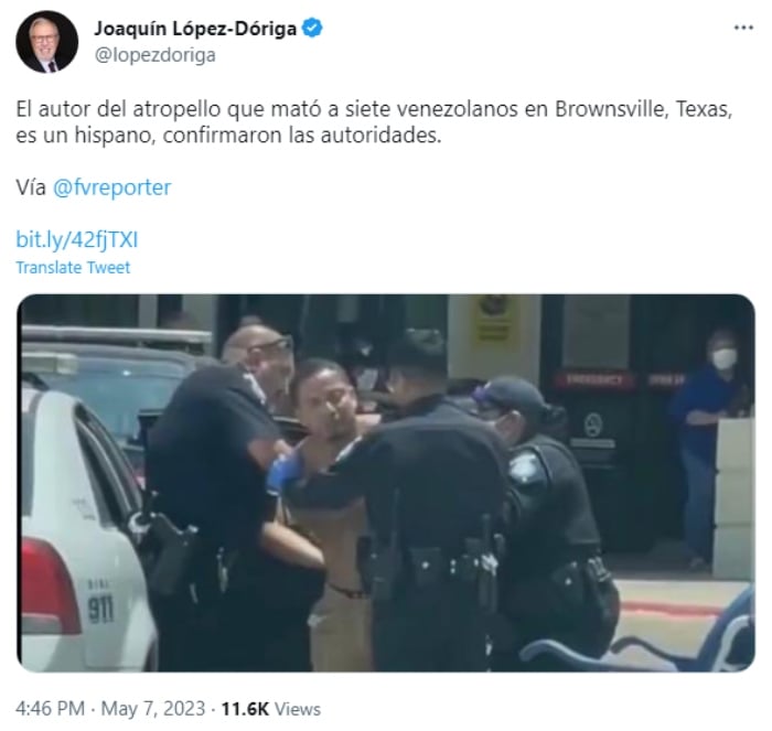 Autor de atropellamiento masivo en Texas es hispano