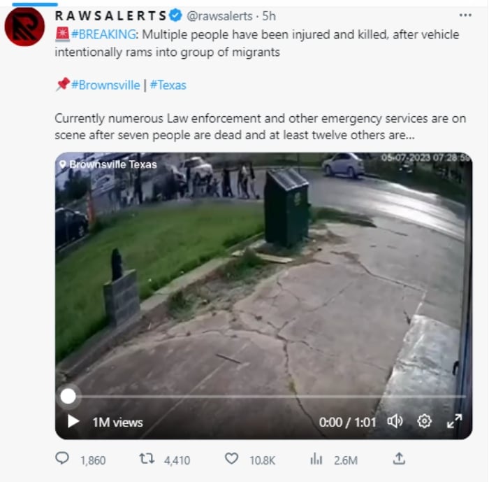 Autor de atropellamiento masivo en Texas es hispano