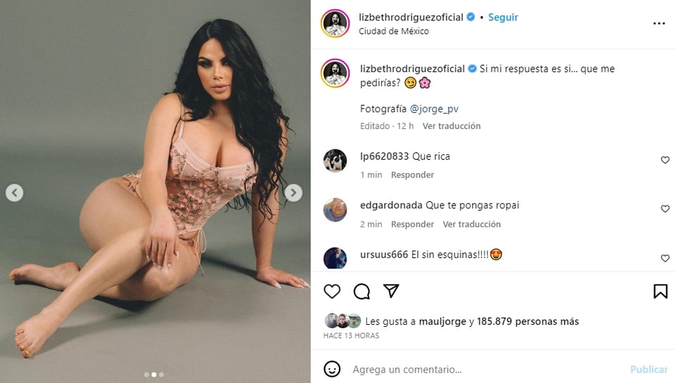 Lizbeth Rodríguez aparece en lencería rosa