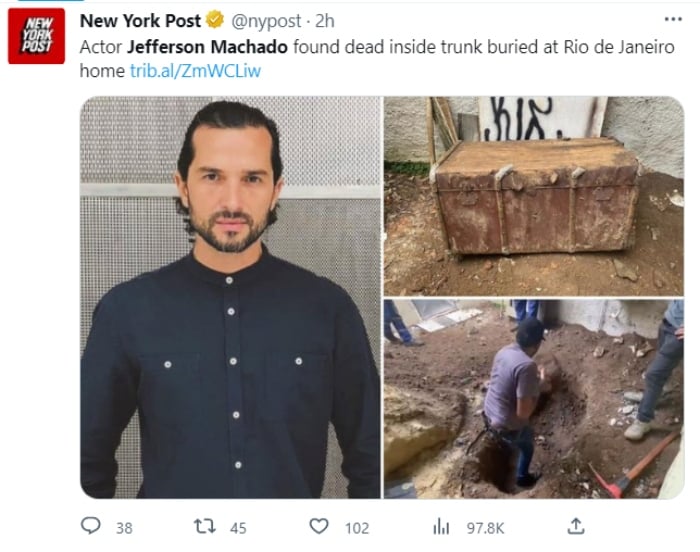 Actor Jefferson Machado found dead