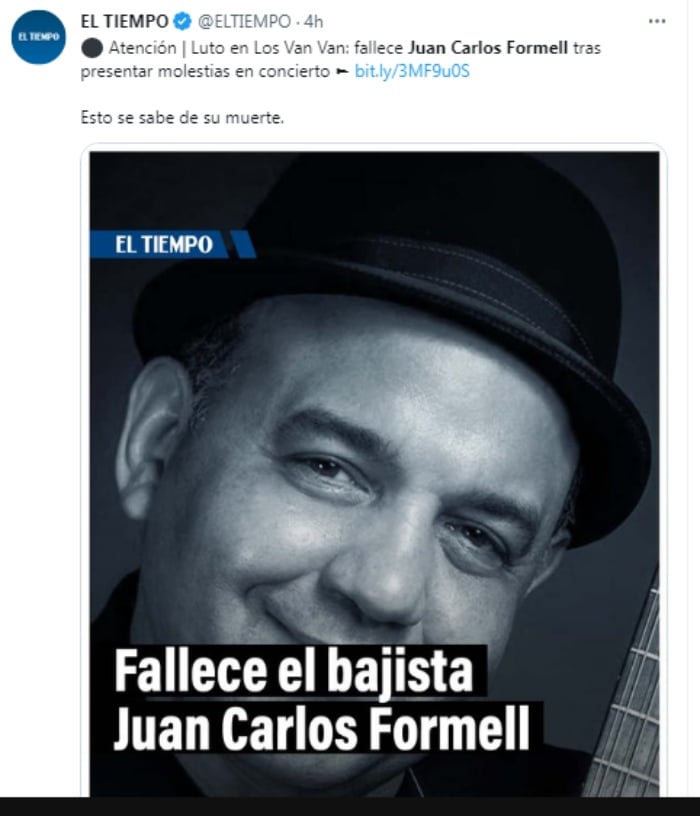 Muere el músico Juan Carlos Formell
