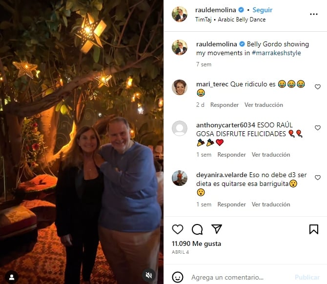 Raúl de Molina revela cuántas tallas ha perdido