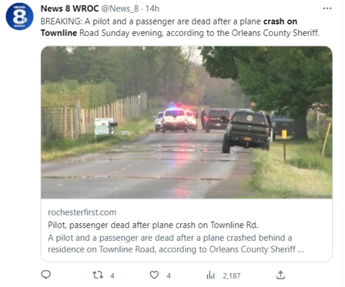 Dos personas mueren en Townline Road