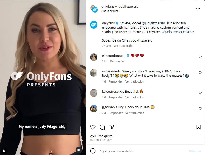 Popular OnlyFans model Judy Fitzgerald dies at 32