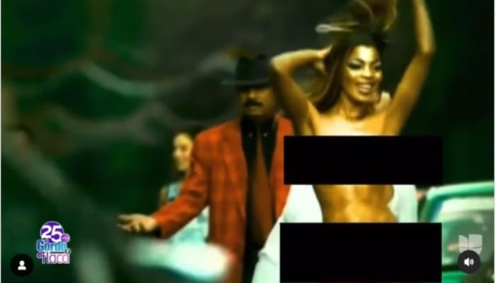 Lili Estefan se quita la ropa en plena calle