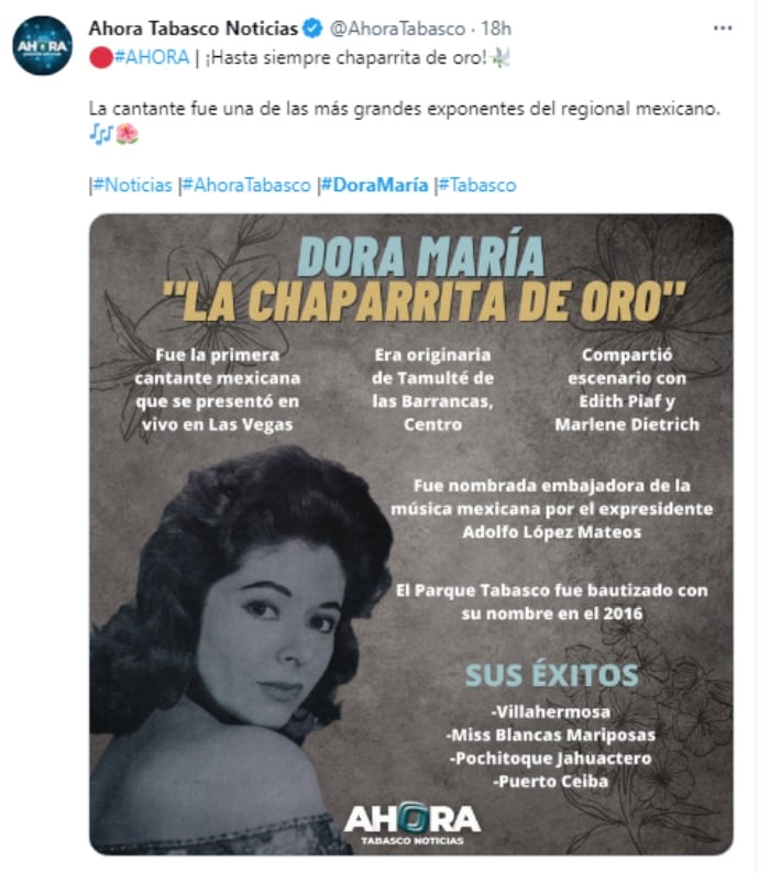 Muere la actriz Dora María