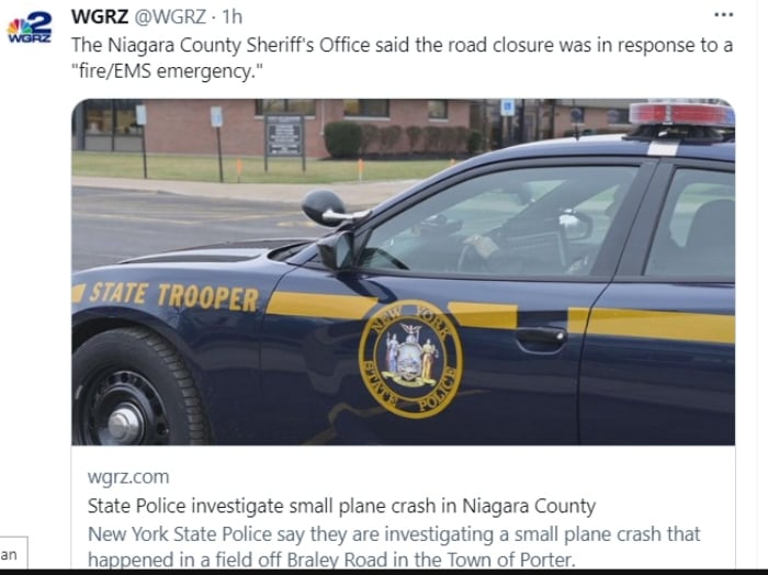 Accidente aéreo en el condado de Niagara