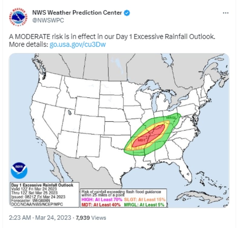 Clima severo EEUU saldo mortal: Pronostican fuertes lluvias