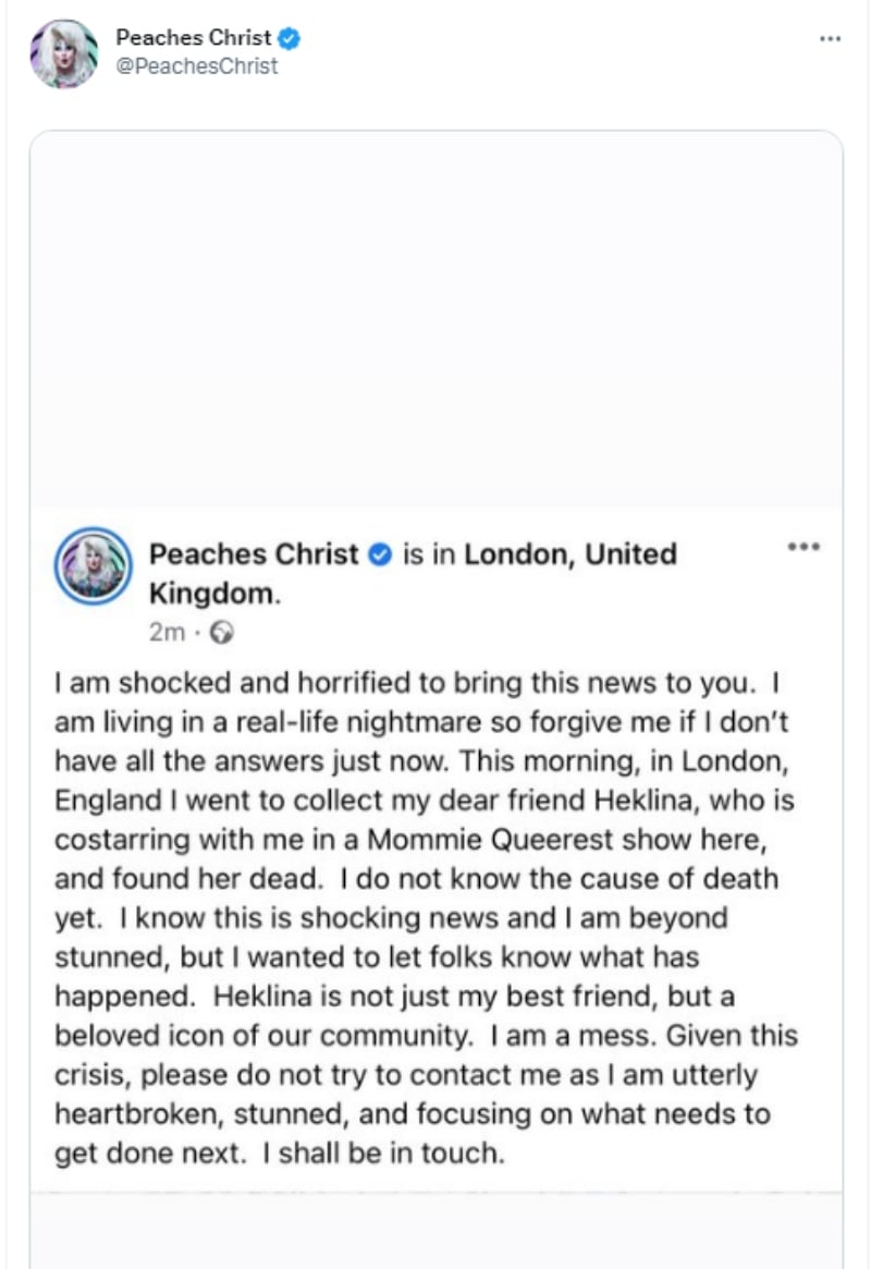 Drag queen Heklina dies: She was found lifeless on tour