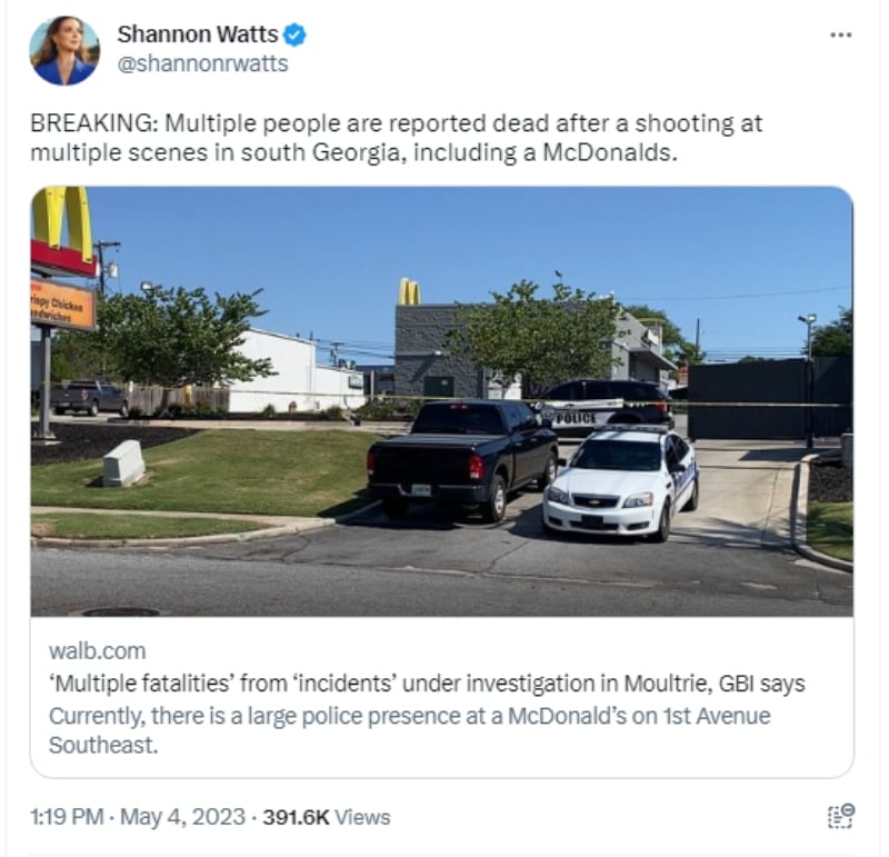 Tiroteo en McDonald's deja saldo mortal