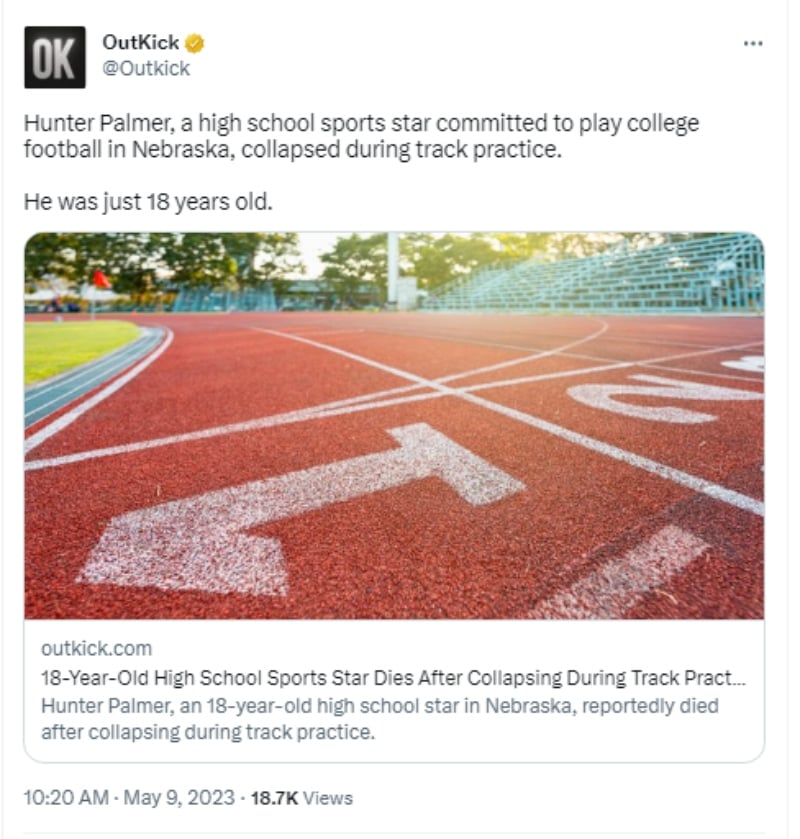 Athlete dies after fainting in full practice