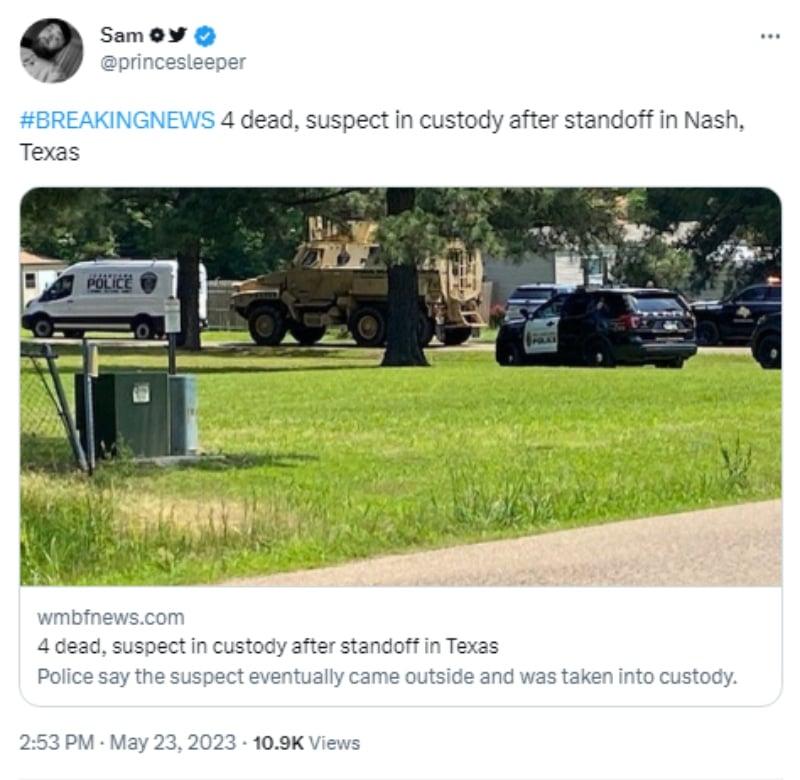 Tiroteo en Texas deja múltiples familiares muertos