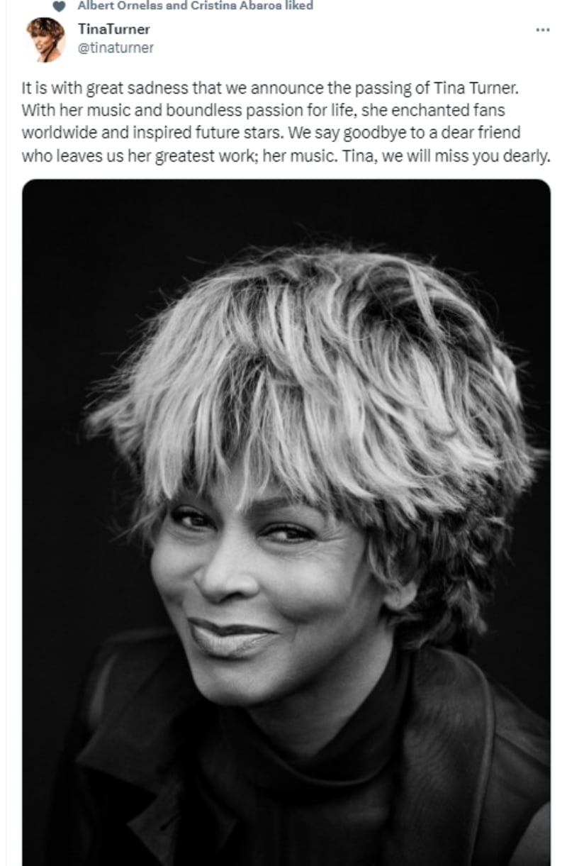 Lamentan la muerte de Tina Turner