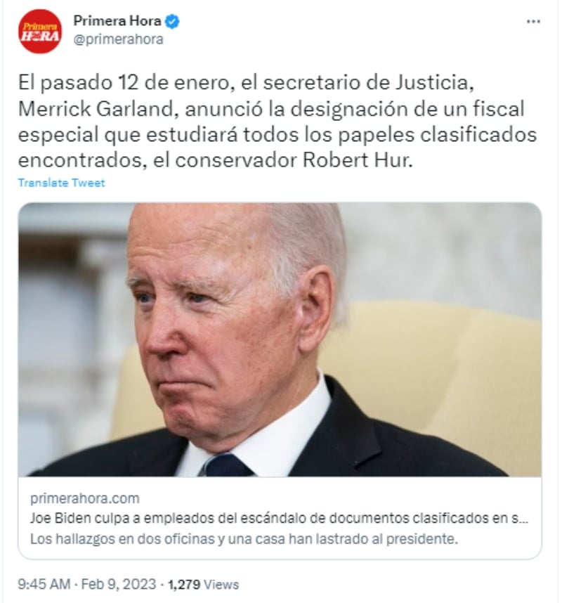 Biden culpa a empleados
