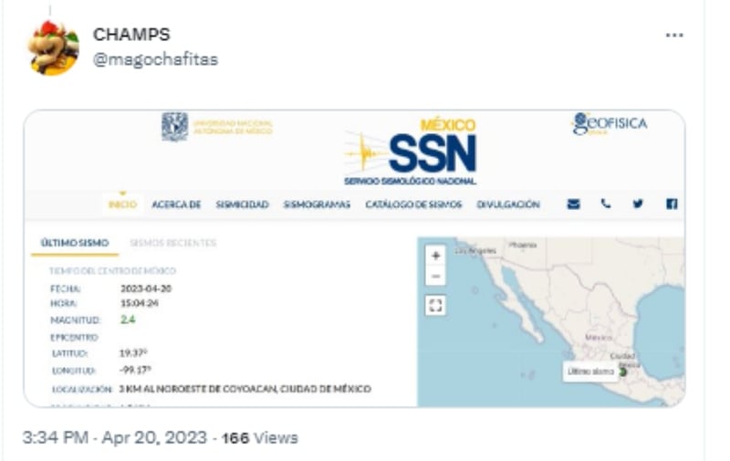 Reportan sismo de 2.4 en la Ciudad de México