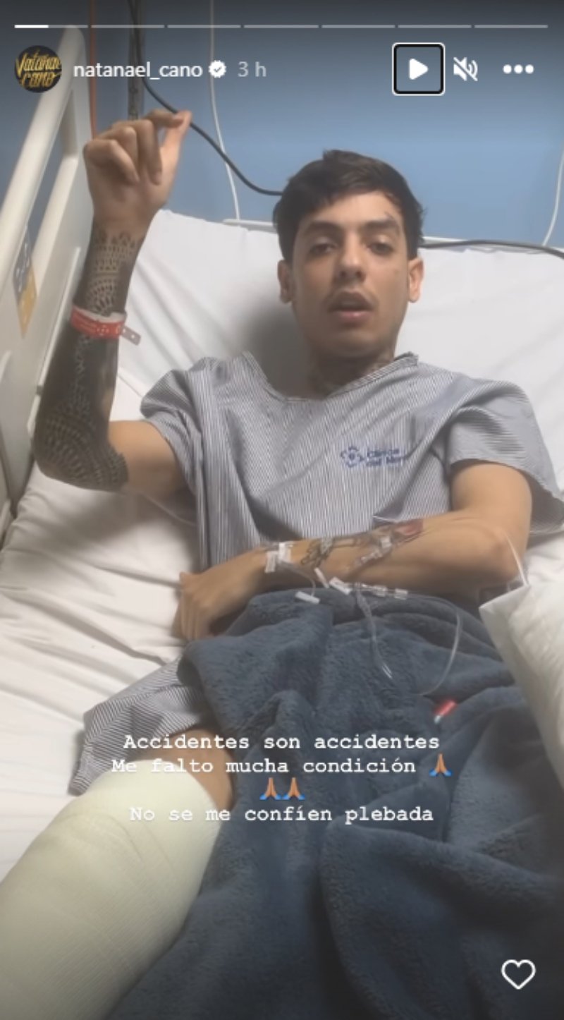 Natanael Cano accidente moto: "Mi gente tuvimos un pequeño accidente"