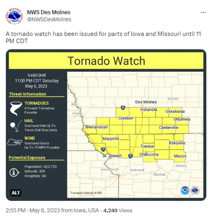 Riesgo de clima severo esta noche
